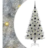 vidaXL Albero di Natale argentato, 120 cm, in PET