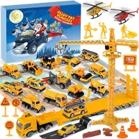Sonstiges iZoeL Calendario dell'Avvento 2024 Auto Cantiere Bambini Ragazzi 24 Veicoli in Lega