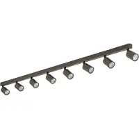TK Lighting Faretto da soffitto Top, regolabile, marrone, lineare a 8 luci