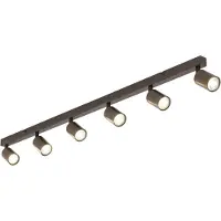 TK Lighting Faretto da soffitto Top, regolabile, marrone, lineare a 6 luci