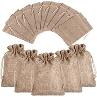 Sonstiges Calendario dell'Avvento con 25 sacchetti in juta, dimensioni 10x14 cm, realizzati in tessuto di lino con cordoncino. Riutilizzabili per Natale