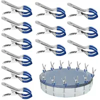 Merkloos Solidchoice - Set di 12 morsetti in metallo per coperture di piscine