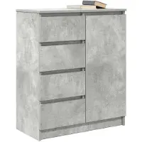 vidaXL Credenza con cassetti in cemento grigio 71x35x84 cm Materiale in legno