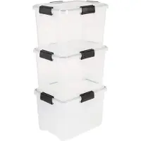 IRIS OHYAMA Lotto di 3 scatole ermetiche - Scatola ermetica - AT-SD - Plastica - Trasparente - 28 L - 39 x 29 x 26 cm