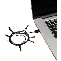 Konstsmide Catena luminosa a LED USB - 35 LED color ambra smerigliato - L: 3,4 m - per interni - cavo nero