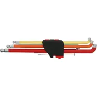 Ks Tools Set di chiavi a bussola esagonali con estremità sferica, angolo 108°, 9 pezzi in pollici