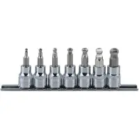 Ks Tools 3/8" CHROMEplus set di bussole esagonali, testa sferica, 7 pezzi3-10mm