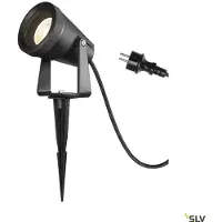 SLV Lampada con picchetto Samrina, nera, in plastica, altezza 13 cm