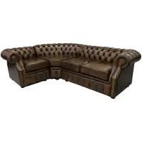 AEA Ecksofa Chesterfield Polster Couchen Sitz Polster Garnituren Antik Braun Ecke