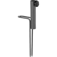 Relaxdays Rasendorn, con impugnatura, per ombrellone, per pali di diametro 17-23 mm, campeggio, spiaggia, acciaio, supporto per ombrellone, grigio