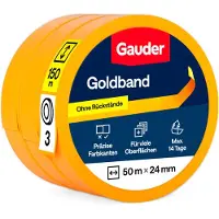 Gauder Nastro adesivo protettivo dorato , nastro per pittura (3 rotoli, 24 mm x 50 m)