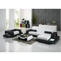 AEA Ledersofa Wohnlandschaft Ecksofa L-förmig 1 Sitzer Garnitur Modern Sofa mit USB