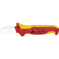 Knipex 98 52 SB Coltello per cavi con manico isolante multicomponente, VDE 190 mm (scheda SB/blister)