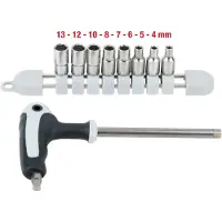 Ks Tools Set di chiavi a bussola in acciaio inox, 9 pezzi