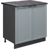 Vicco Mobiletto base cucina Fame-Line Blu-grigio chiaro/Antracite 80 cm piano di lavoro Antracite, Model 50643