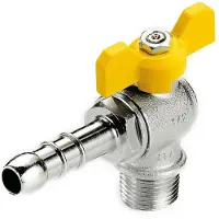Fiv rubinetto a squadra per gas maschio/portagomma 1/2 x ø 14 mm