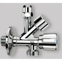 Albertoni RUBINETTO SOTTOLAVABO COMBINATO LAVATRICE A 3 VIE 1/2"x3/4"x Ø10 + Rosetta