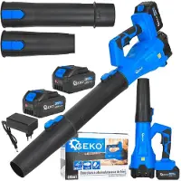 GEKO | Soffiatore a batteria, 2x2,0 Ah, 21 V, Soffiatore elettrico, batterie – Soffiatore senza fili per giardino, foglie, polvere e neve