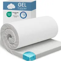ELONEO gel topper 140x200cm, topper per materasso in gel memory foam alto 5 cm, rivestimento in rete 3D traspirante, comodo topper per materasso da letto