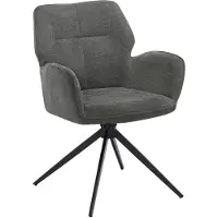 StarTech.com Set di 2 sedie da pranzo - girevoli - imbottite - rivestite in tessuto tipo chenille - gambe in metallo - stile moderno e minimalista - colore grigio scuro