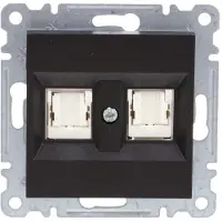 Hager lumina Presa dati doppia RJ45 cat.5e UTP nera WL2123