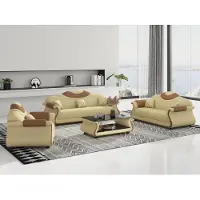 AEA Luxus Möbel Sofagarnitur Couch Sofa Polster 3+2+1 Sitzer + Couchtisch Holz