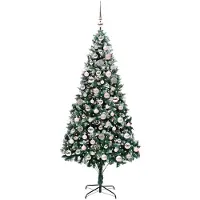 vidaXL Albero di Natale artificiale a 300 LED con supporto Verde 210 cm