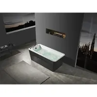Xl Moebel Gmbh Lusso Vasca da bagno bianco nero Vasche da bagno 170x80 con rubinetti Completo