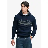 Superdry per uomo. M2014568A Felpa con cappuccio Heritage Relaxed blu navy (M), Casual, Cotone, Tessuto