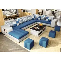 AEA Ecksofa U-Form Luxus Textil Polster Modern Relax Sitz Möbel Wohnlandschaft Möbel