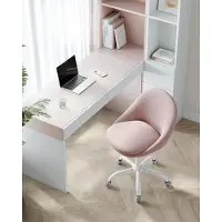 Songmics Sedia da ufficio, sedia girevole, sedia da scrivania, rosa