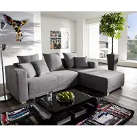 Xl Moebel Gmbh Divano ad angolo a forma di L, divano, divani imbottiti, angolo salotto, divano in tessuto, poggiapiedi, divani