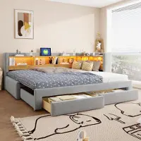 Flieks Divano letto 90x200 cm con letto estraibile, letto imbottito per ragazzi con presa di corrente, divano letto multifunzione in ecopelle, divano letto in velluto, grigio chiaro