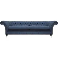 AEA Luxus Sofa Couch Zweisitzer Blau Textil Stoff Wohnzimmer Chesterfield
