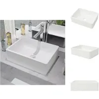 vidaXL Lavabo in Vetroceramica bianca 41 x 30 x 12 cm - Lavabo da bagno