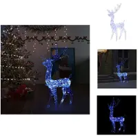 vidaXL LED renna acrilica decorazione natalizia 140 LED 120 cm blu - illuminazione natalizia