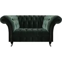 AEA Divano a due posti in pelle nera, stile Chesterfield, ideale per il soggiorno