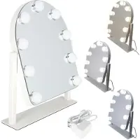 Ikonka Specchio per il trucco a LED con 9 luci, ideale per l'illuminazione durante l'applicazione del make-up