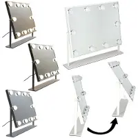 Ikonka Specchio per il trucco a LED con 10 luci, illuminazione cosmetica, 3 diverse tonalità di luce