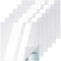 Dripio Set di 6 specchi acrilici quadrati, 20x20 cm, colore argento