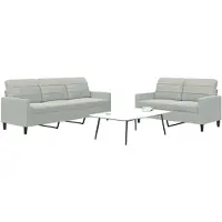 vidaXL Set divano 2 pezzi con cuscini in velluto grigio chiaro