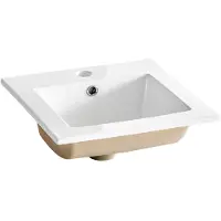 AC-DÉCO Lavabo da incasso in Vetroceramica CFP 42 cm, bianco opaco