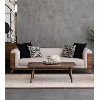 AEA Sitzgruppe Sofa 3 Sitzer Couchtisch Tisch Couch Polster Wohnzimmer Beige