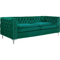 AEA Divano Chesterfield verde, lussuoso, in velluto, set di divani, con bottoni, imbottitura di alta qualità