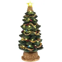 Clayre & Eef Decorazioni natalizie con illuminazione a LED, colore verde, materiale: plastica