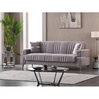 AEA Couch Dreisitzer Polstersofa Design 3 Sitzer Stoffsofa Grau Sofa