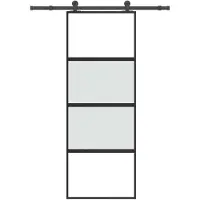 vidaXL Porta scorrevole con rubinetto 76x205 cm in vetro temperato e alluminio