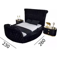 AEA Bett schwarz Chesterfield modernes Hotelbett Doppelbett modernes Polsterbett