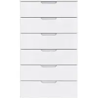 Forte Cassettiera >SIENNA< in foglio decorativo bianco lucido - 70,2x120,1x34,4 cm (LxAxP)