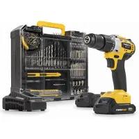 APC Trapano a batteria Powerplus POWX00850 con avvitatore a percussione + 78 accessori
